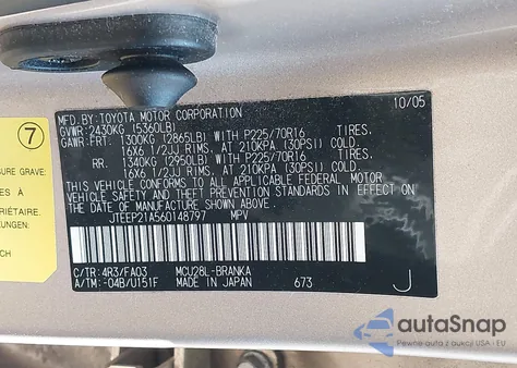 2006 Toyota Highlander V6 from USA, damaged, VIN JTEEP21A560148797